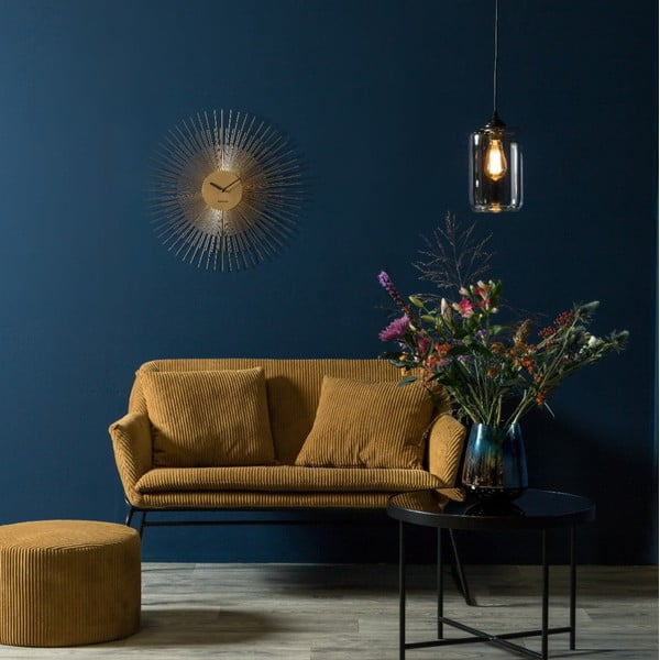 Kuldne suur seinakell, ø 60 cm Peony - Karlsson-image-2