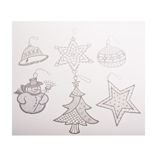 Tekstiilist jõulukaunistuste komplekt 6 tk 11 cm Knit – Dakls-image-1