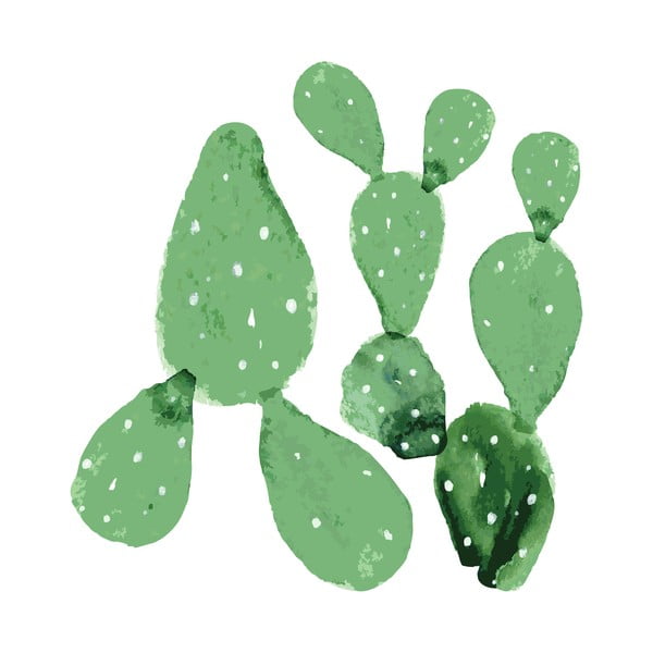 Sada 2 nástěnných samolepek Dekornik Green Cacti