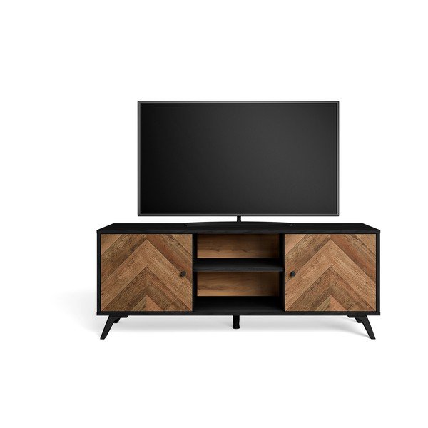 Must TV-laud pähklipuust 136x53 cm Chevrons - Marckeric-image-4