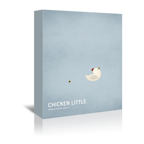 Obraz na plátně Chicken Little With Text od Christiana Jacksona