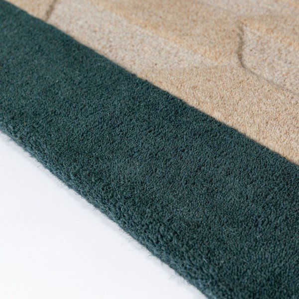 Käsitsi kootud villane vaip naturaalses värvitoonis/rohekassinises värvitoonis 120x170 cm Apex Border Wool - Flair Rugs-image-4
