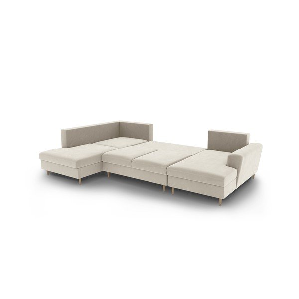 Beež sametist panipaigaga nurgadiivanvoodi (vasak nurk/"U"-kujuline) Kyoto - Cosmopolitan Design-image-3