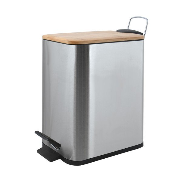 Matt hõbedane terasest prügikast 5 l Erik - Spirella-image-1