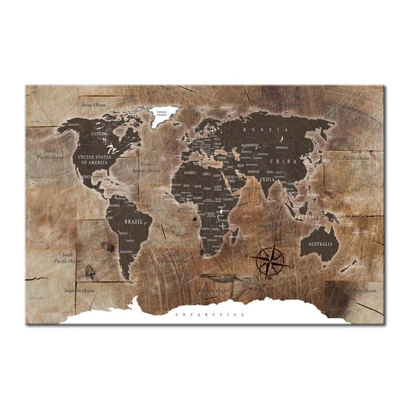 Bimago maailmakaart seinale , 120 x 80 cm Wooden Mosaic - Artgeist