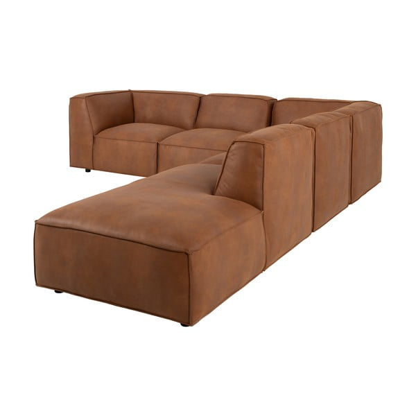 Konjaki pruun kunstnahast nurgadiivan (paremas nurgas) Fairfield Kentucky - Bonami Selection-image-4