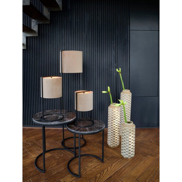 Must ja beež laualamp (kõrgus 35 cm) Santos - Light & Living-image-1