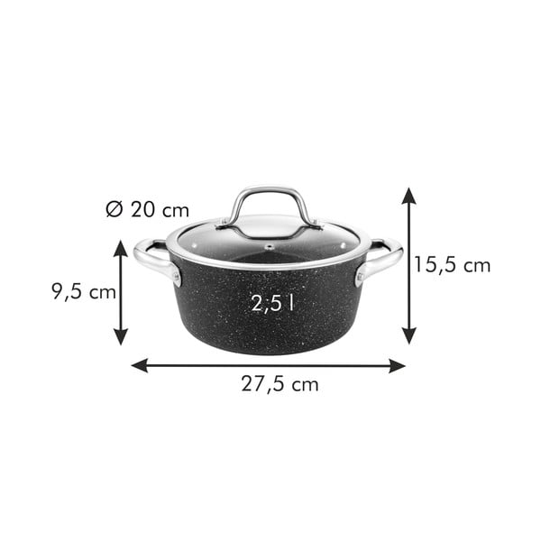 Mittekleepuv induktsioonipott koos kaanega 2,5 l President - Tescoma-image-2