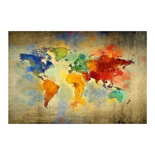 Obraz Homemania Maps World Drops, 70 x 100 cm