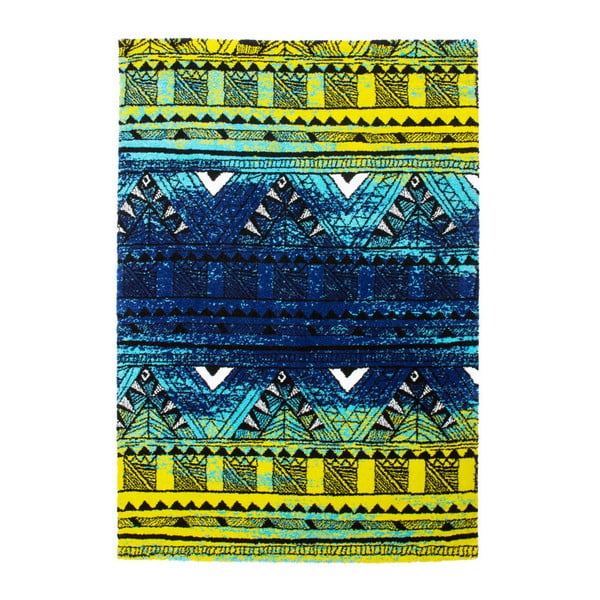 Koberec Aztec, green/blue, 80x150 cm