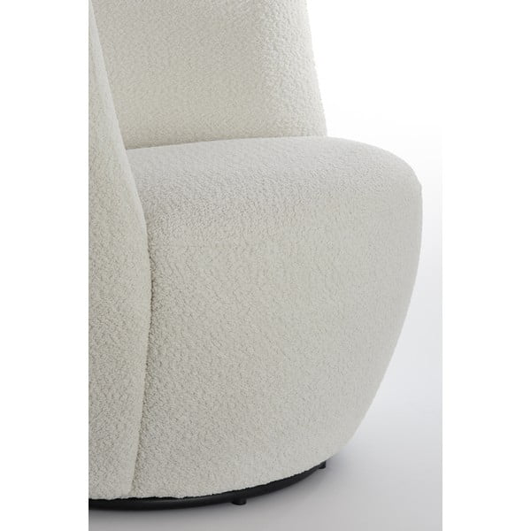 Valge bukleekangast tugitool Senja - Light & Living-image-1