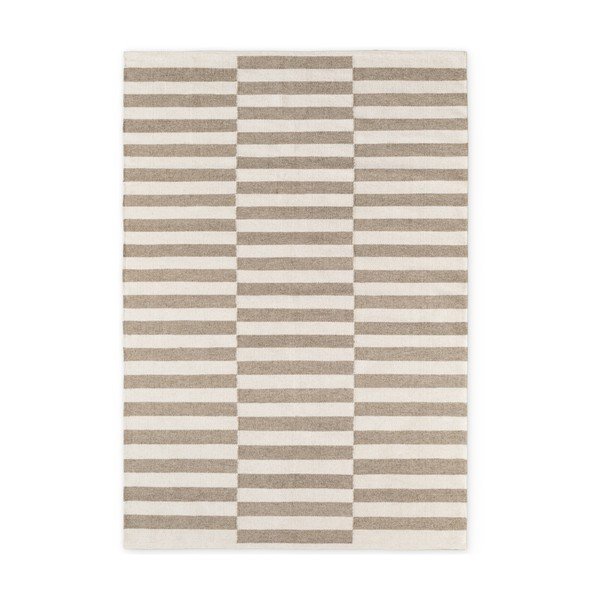 Valge/hall kahepoolne/käsitsi kootud villavaip 160x230 cm Vika - Hanse Home