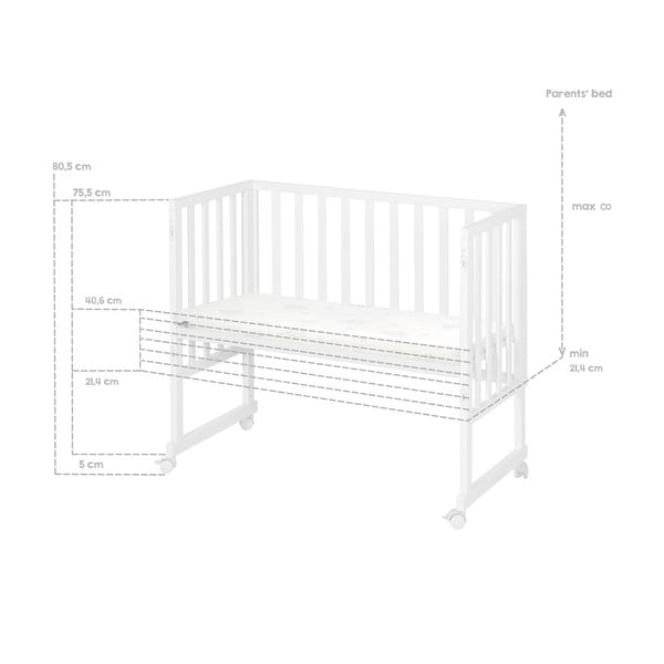 Valge võrevoodi 90x45 cm - Roba-image-4