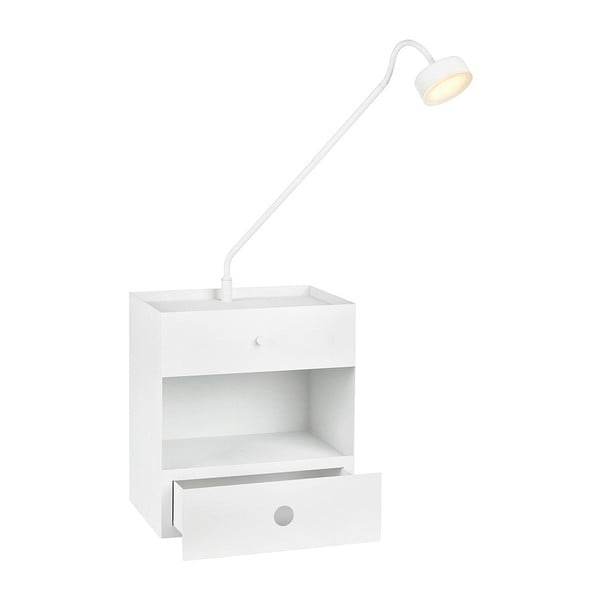 Bílé nástěnné svítidlo s nočním stolkem Markslöjd Draw