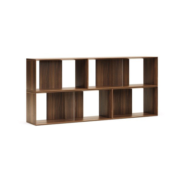 Pruun moodulriiulite süsteem pähklipuu dekooriga 4 tk 168x76 cm Litto - Kave Home-image-2