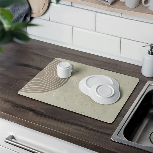 Beež kummist nõudekuivatusalus 50x40 cm Dima - Wenko-image-1