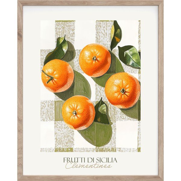 Trükitud pilt raamiga 40x50 cm Mandarines - Styler
