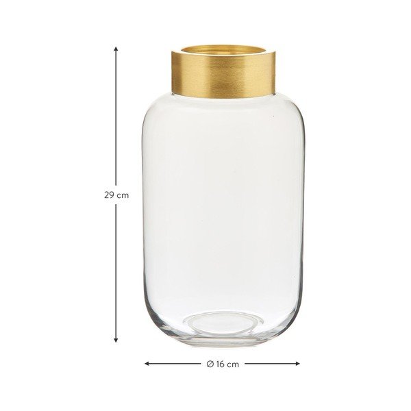 Klaasist vaas kuldse metallelemendiga , kõrgus 29 cm Lori - Westwing Collection-image-4
