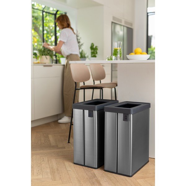 Hall taaskasutatud plastikust prügikast 54 l Verto Recycle - Curver-image-1