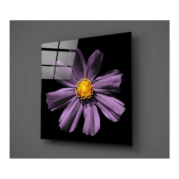 Must ja lilla klaasimaal Flowerina, 30 x 30 cm - Insigne