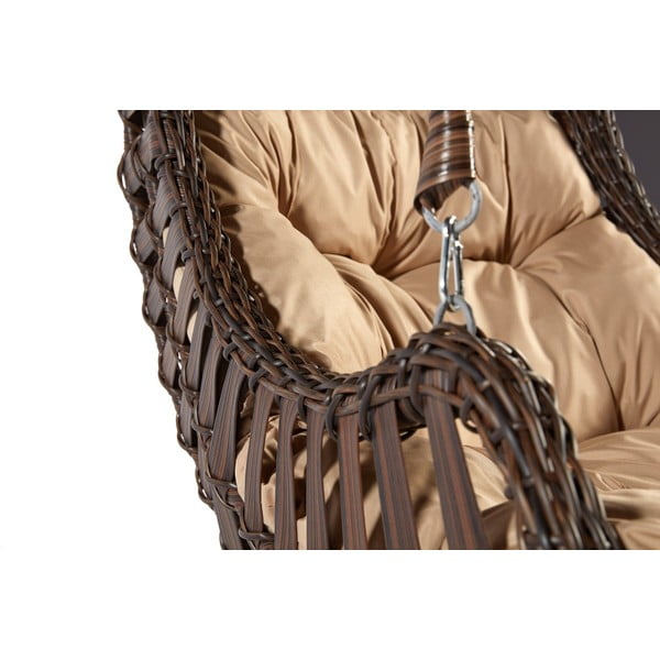 Pruun kunstlikust rotangist rippuv aiatool Alacati - Floriane Garden-image-4