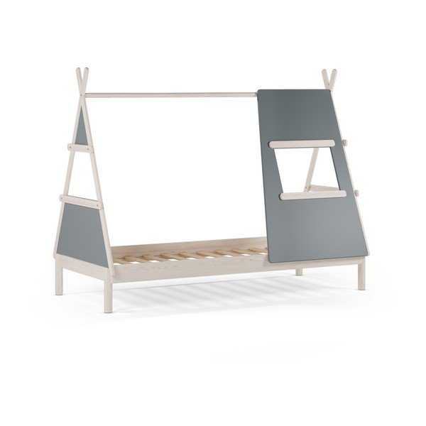 Hallroheline männipuidust laste majavoodi liistudest voodipõhjaga 90x200 cm - Marckeric