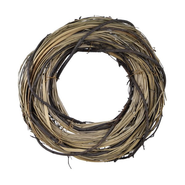 Kulatý dekorativní věnec z proutí a sušené trávy Ego Dekor, ⌀ 26 cm