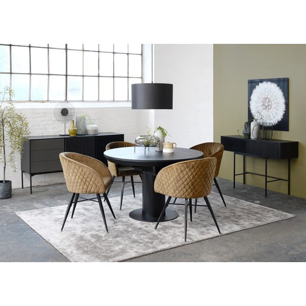 Must tamme konsoollaud metallist jalgadega , pikkus 120 cm Oxford - Canett-image-2