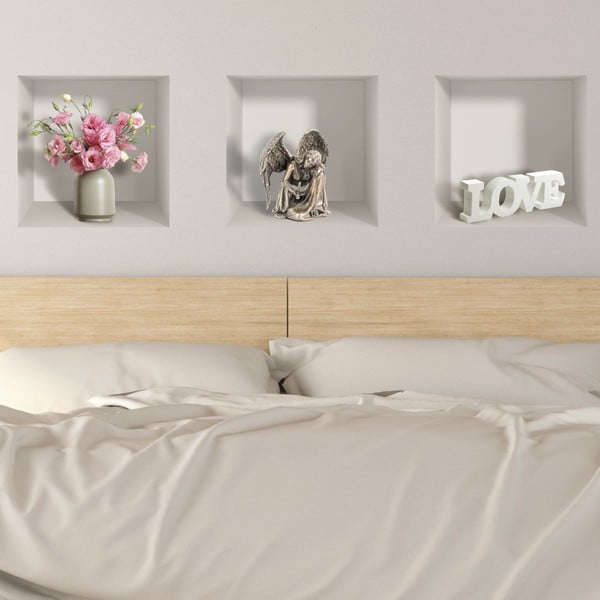 3 3D seinakleebise komplekt Armastuse sümbolid - Ambiance-image-1