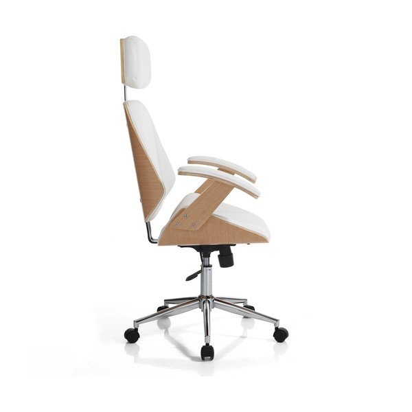 Valge kunstnahast kontoritool Visby - Tomasucci-image-3