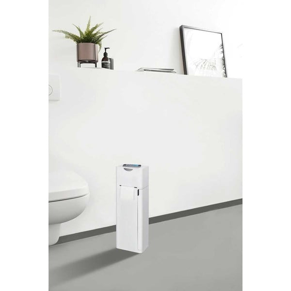 Valge plastikust tualettpaberihoidja koos harjaga Imon - Weenko-image-1