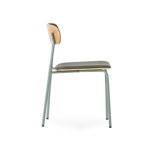 Tumerohelised polsterdatud virnastatavad söögitoolid 2 tk komplektis Saula - Marckeric-image-3