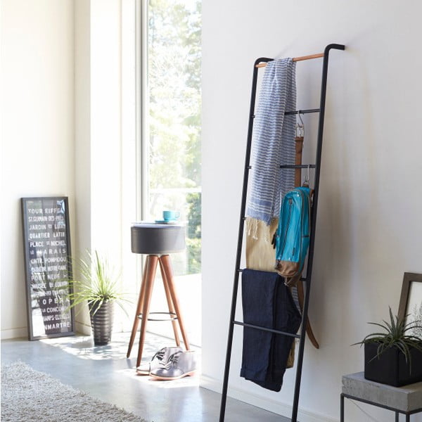 Must dekoratiivne redel pöögipuidust detailidega redel Tower - YAMAZAKI-image-1