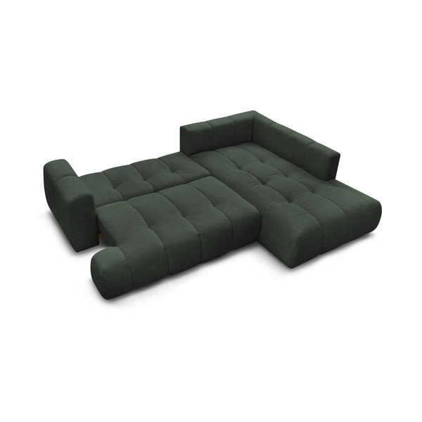 Roheline diivanvoodi/panipaigaga nurgadiivan (parempoolne/L-kujuline) Fuji - Bobochic Paris-image-4