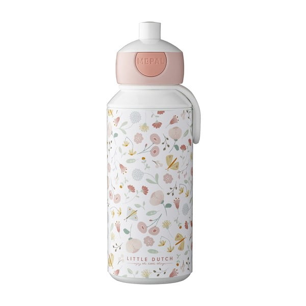 Valge-heleroosa beebipudel 400 ml Flowers & butterflies - Mepal