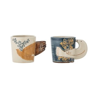 Sinised/kreemid kivikeraamikast espressotassid 2tkkomplektis 55 ml Hezha - Bloomingville