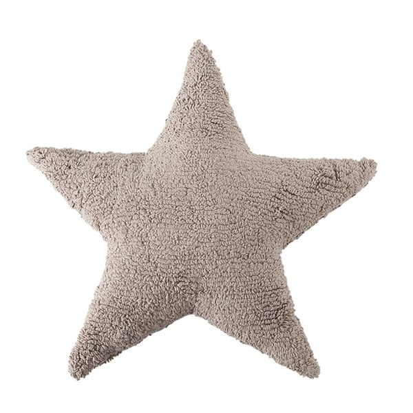 Béžový bavlněný ručně vyráběný polštář Lorena Canals Star, 54 x 54 cm
