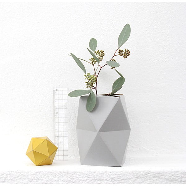 Skládací origami váza SNUG.Low Grey