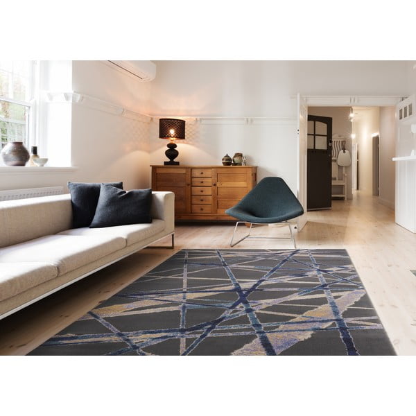 Tumesinine villane vaip 133x180 cm Sticks - Agnella-image-1