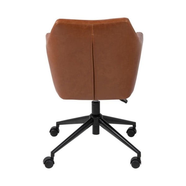 Pruun kunstnahast kontoritool ratastel Nora - Actona-image-2