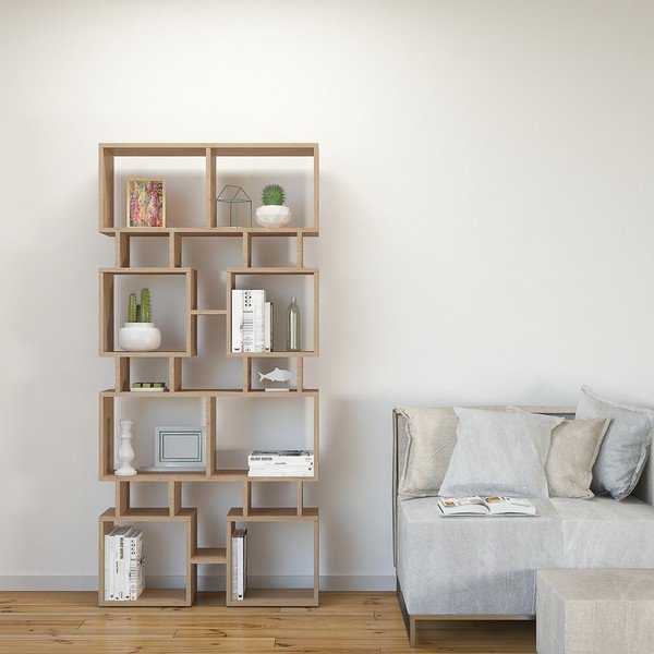 Hnědá knihovna Isle, výška 166 cm-image-1