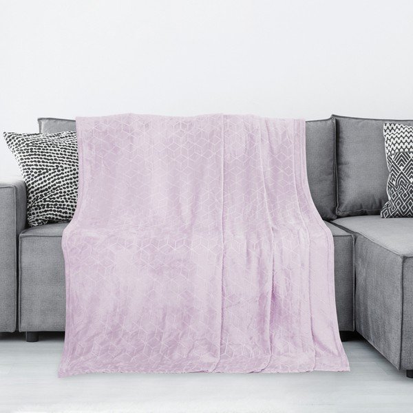 Pudrově růžová deka z mikrovlákna DecoKing Nessa, 200 x 150 cm-image-2