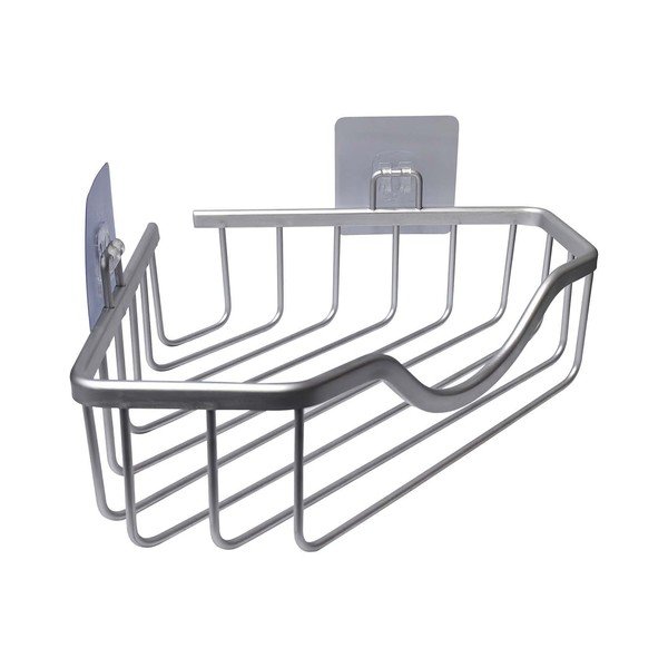 Alumiiniumist vannitoa riiul ilma puurimise/nurgata läikiva hõbedases värvitoonis Filaire Aluminium - douceur d'intérieur-image-1