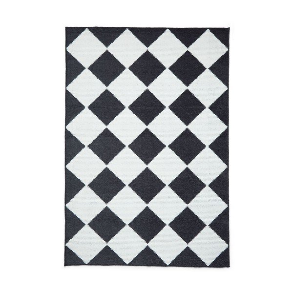 Must-valge pestav vaip 160x230 cm Lyna Charcoal&White - Think Rugs