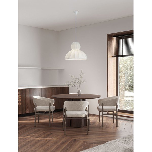 Mattvalge kangast ripplamp ø 50 cm Delina - Nova Luce-image-1
