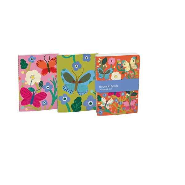 Märkmikud 64 lehekülge A6 formaadis 3 tk Butterfly Garden - Roger la Borde-image-1
