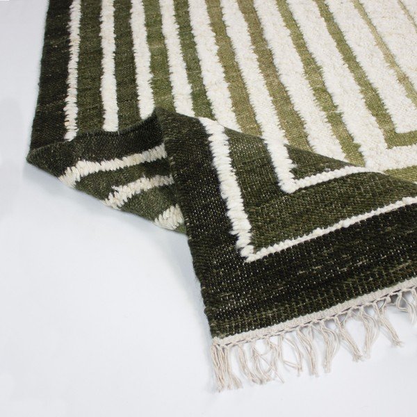 Roheline käsitsi kootud villasegu vaip 160x230 cm Boucle Frame - Flair Rugs-image-3