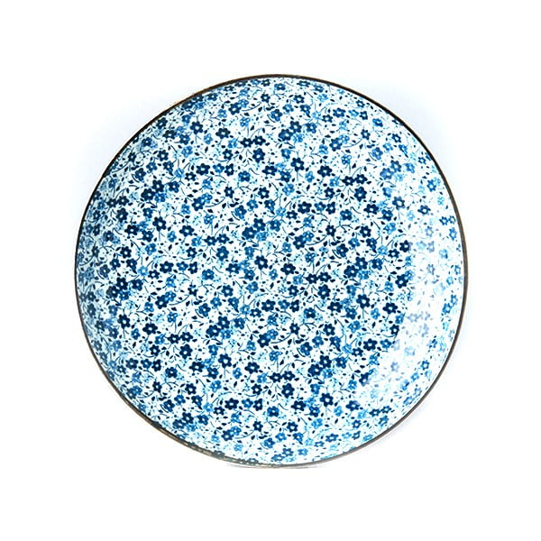 Sinine ja valge keraamiline taldrik Daisy, ø 23 cm Blue Daisy - MIJ