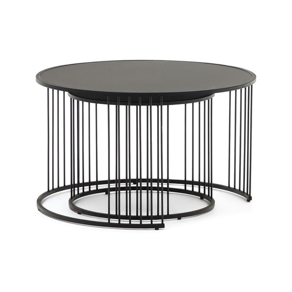 Ümmargune klaasist laud ø 75 cm Hadar - Kave Home-image-2