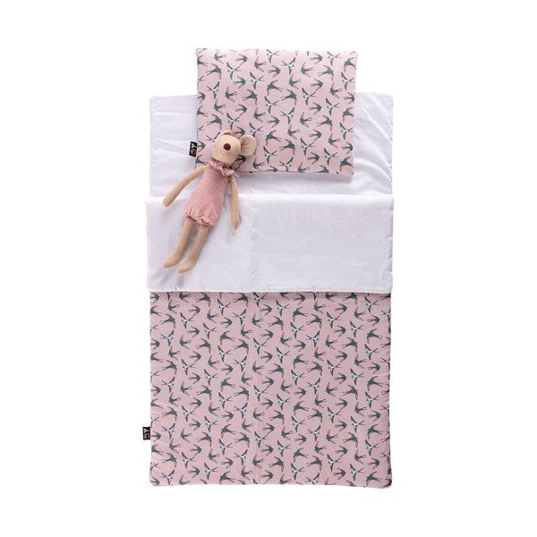 Laste magamiskott Pink & Swallows - Yellow Tipi-image-1